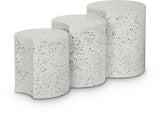 Dimple - 3 Piece Modular End Table - Terazzo Finish