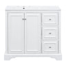 Bathroom Vanity With Sink, Soft-Close Doors, Adjustable U-Shelf, 3 Drawers