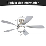 52" Ceiling Fan With 3 Color Dimmable LED Light, DC Reversible Motor, 6 Speed Settings