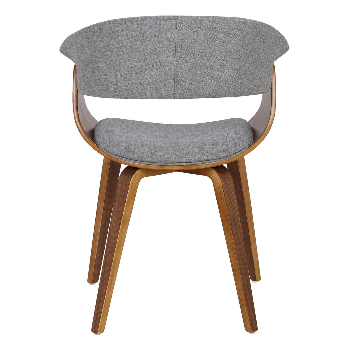 Vintage Mod - Mid-Century Modern Chair - Walnut And Light Gray Fabric