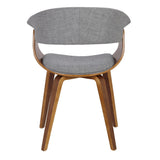 Vintage Mod - Mid-Century Modern Chair - Walnut And Light Gray Fabric