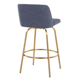 Toriano - 26" Fixed-Height Counter Stool (Set of 2) - Gold Base