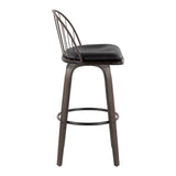Riley - Industrial / Urban Fixed-Height Swivel Barstool (Set of 2)
