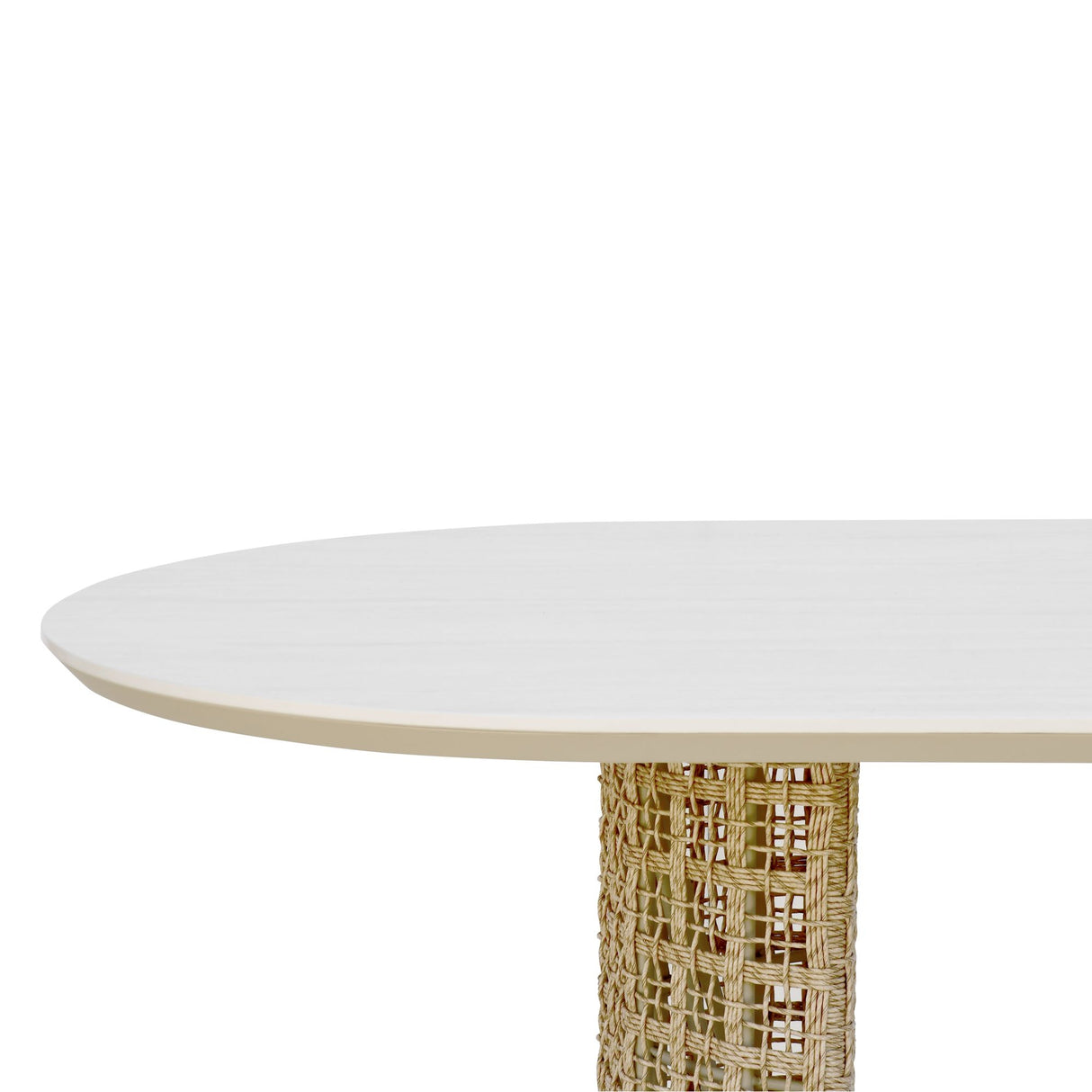 Driftbay - Outdoor Oval Dining Table - White / Natural