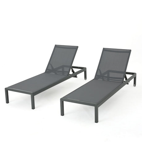 Outdoor Patio Chaise Lounge With 5 Reclining Positions