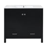 Bathroom Vanity With Sink, Soft Close Doors, Double Shelves & Divided Drawer