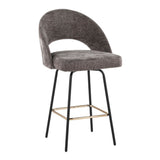 Renee - Upholstered Fixed-Height Counter Stool (Set of 2) - Black Metal