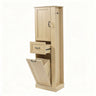 Modern Tall Storage Cabinet With Tilt-Out Compartment, Adjustable Shelves