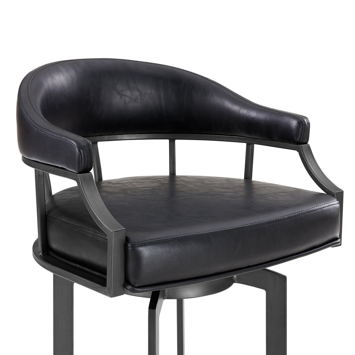 Pharaoh - Swivel Faux Leather Bar Stool - Mineral Finish