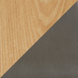 Elio - Chair (Set of 2) - Black Metal, Clay Gray Faux Leather, Natural Wood