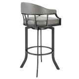 Pharaoh - Swivel Faux Leather Bar Stool - Mineral Finish