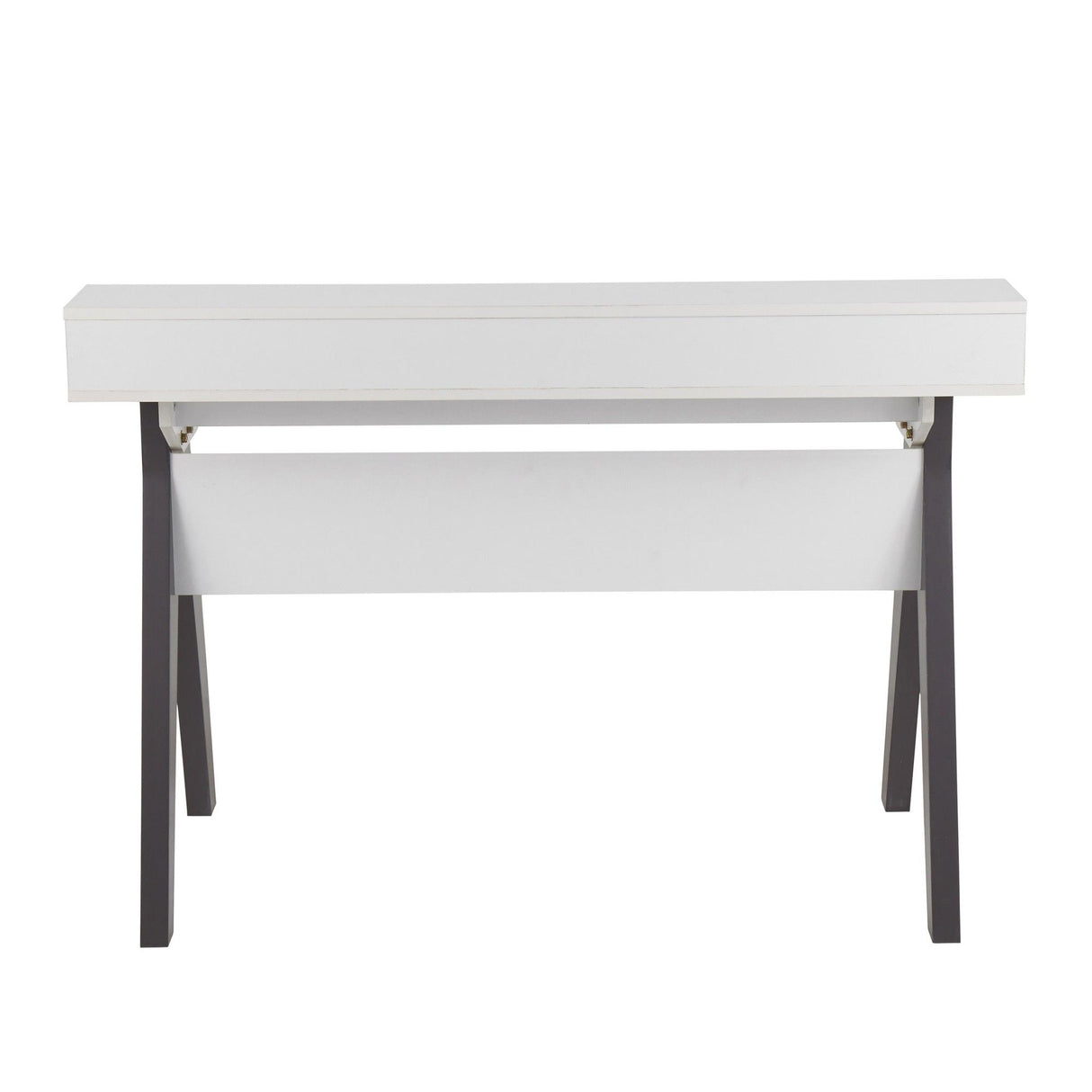 Wishbone - Desk - Gray And White Wood