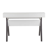 Wishbone - Desk - Gray And White Wood