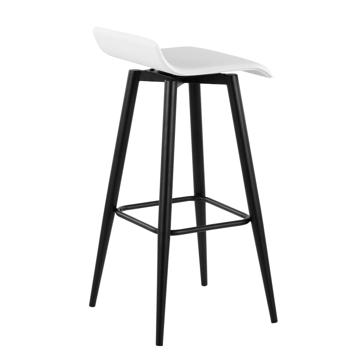 Ale - Contemporary Fixed-Height Barstool (Set of 2) - Black Steel Frame
