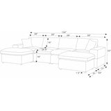 Upholstered Symmetrical Modular Sectional With 6 Seating