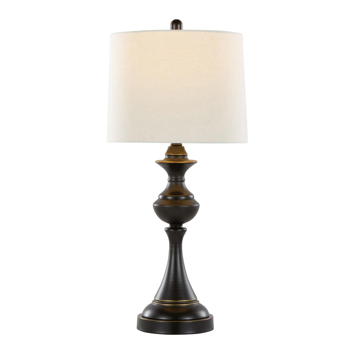 Montgomery - Contemporary Metal Table Lamp (Set of 2) - Oil Rubbed Bronze With Off-White Linen Shade From Grandview Gallery