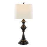 Montgomery - Contemporary Metal Table Lamp (Set of 2) - Oil Rubbed Bronze With Off-White Linen Shade From Grandview Gallery