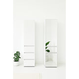 Elise - Modular Wood Closet System With Mirror In Customizable Storage Solution - White