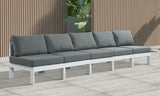 Nizuc - Outdoor Patio 5 Seat Modular Armless Sofa With White Frame