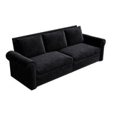 3 In 1 Convertible Sleeper Sofa With Nailhead Trim & Rolled Arm