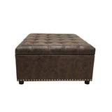 Tufted Storage Ottoman - Dark Brown