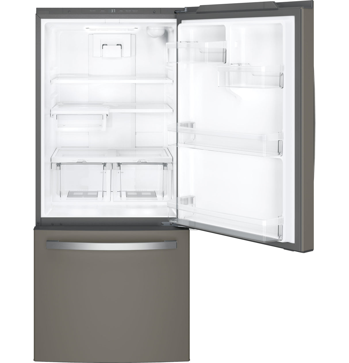 GE GDE21EMKES - 30 in. 21 cu. ft. Bottom Freezer Refrigerator with Ice Maker - Fingerprint Resistant Slate
