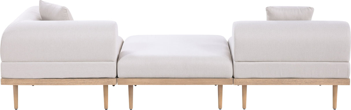 Laguna - 3 Piece Upholstered Outdoor Patio Modular Sofa With Backless Seat And 1 Arm