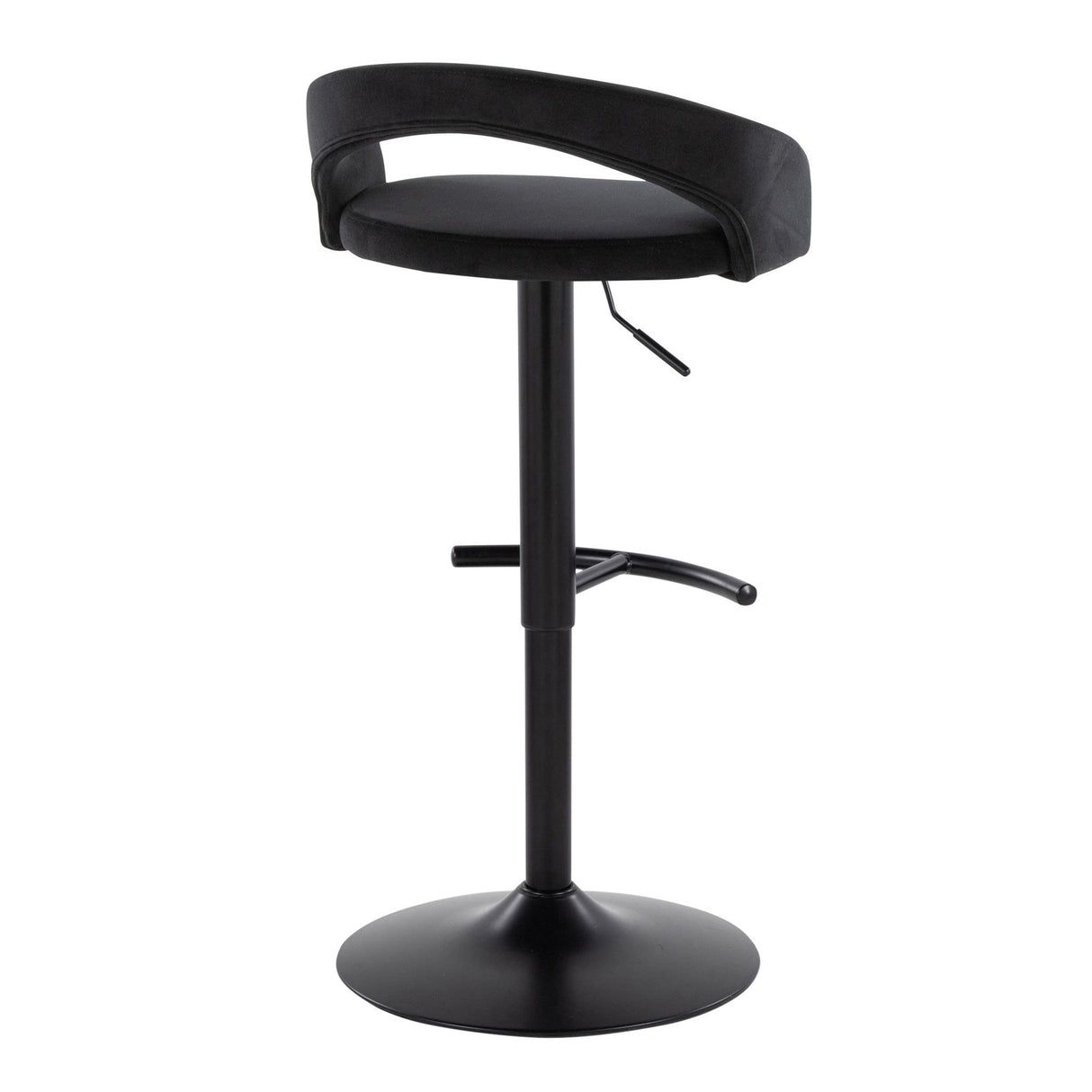 Grotto - Upholstered Adjustable Barstool - Black Metal Base