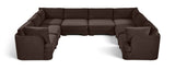 Hammond - Velvet Performance Fabric Upholstered 8 Piece U-Shaped Sectional