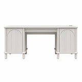 Selena - Double Pedestal Desk - Rustic White