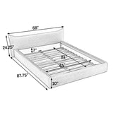 Modern Upholstered Bed Frame With Curved Headboard