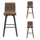 Vienna - 39.5" Swivel Bar Height Square Back Wood Bar Stool With Faux Leather Seat