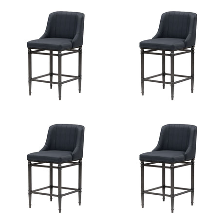 Marvin - Steel Frame Faux Leather Upholstered Counter Height Barstool