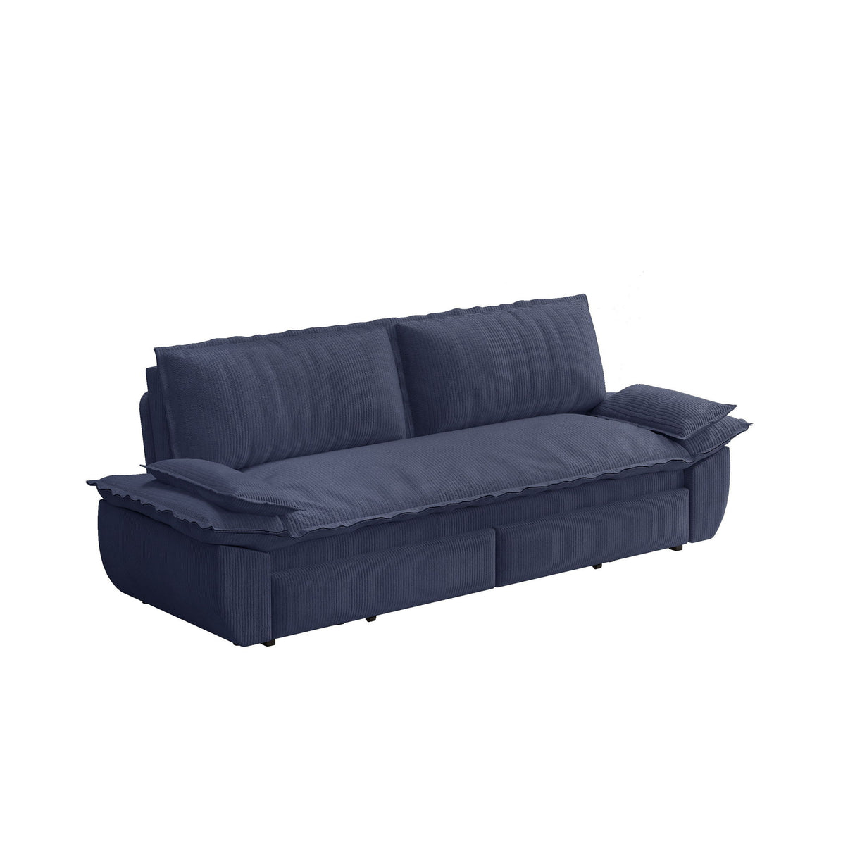 Queen Pull Out 3 In 1 Convertible Sleeper Sofa Bed - Blue
