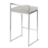 Fuji - 26" Stackable Counter Stool - Brushed Stainless Steel