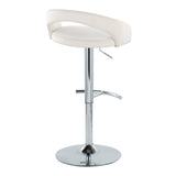 Grotto - Upholstered Adjustable Barstool - Chrome Metal Base