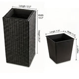 Solhome - Square Planter Box For Patio - Black