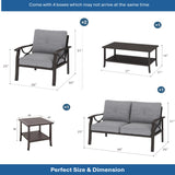 Patio Furniture Set With Coffee Table And Cushions For Backyard