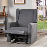 Landau Contemporary Fabric Upholstered Swivel Recliner