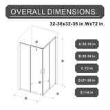 Corner Sliding Shower Door & Base Combo No Drain Kit