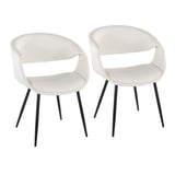 Curvo - Upholstered Chair (Set of 2) - Black Metal Legs
