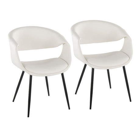 Curvo - Upholstered Chair (Set of 2) - Black Metal Legs