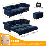 3 In 1 Pull Out Sofa Bed With Movable Ottoman