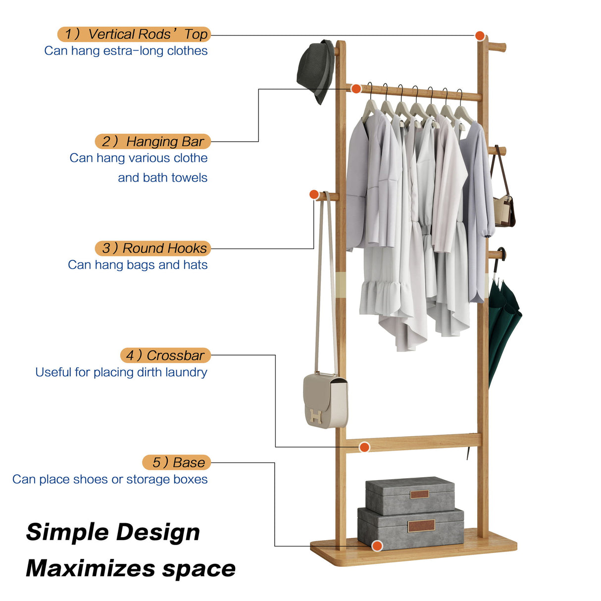 Solid Wood Simple Hat Rack