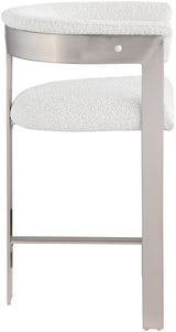 Romeo - Boucle Counter Stool With Silver Base (Set of 2)