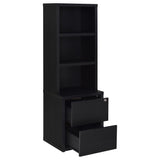 Multifunctional Bookcase With Three Open Shelves, 2 Drawers, Dual USB Charging Outlet