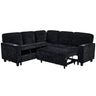 L-Shaped Sofa With Pull Out Sofa Bed With USB