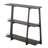 Converge - Industrial Bookcase - Antique Steel And Espresso Bamboo