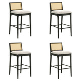 Tobias - Coastal Modern Wood Bar Height Kitchen Bar Stool