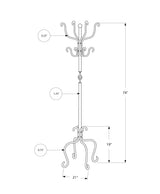 Coat Rack, Hall Tree, Free Standing, 8 Hooks, Entryway, Transitional - Black